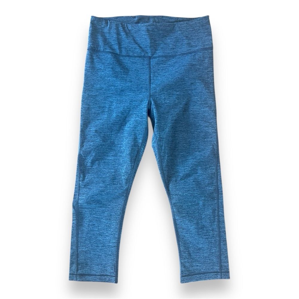 Athleta Chaturunga  Grey Space Dye Cropped Leggings Sports Size M Athleisure